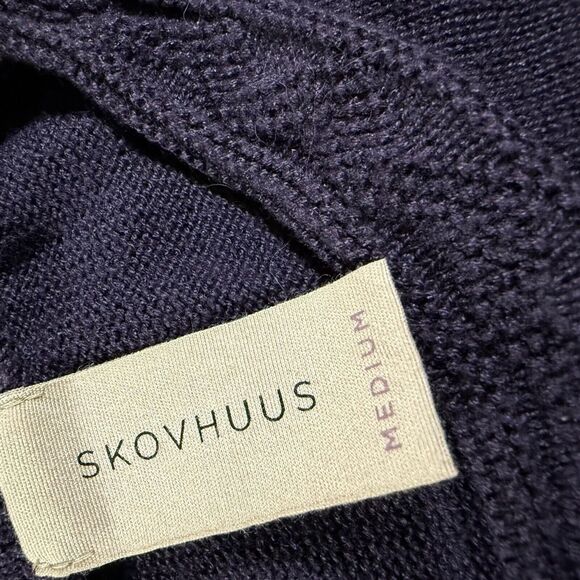 Skovhuus Denmark Striped Sweater Sz M Womens Black Cotton Blend Soft Colors - Picture 6 of 8